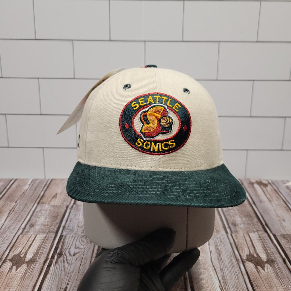 Vintage Seattle SuperSonics New Era Dupont Visor Snapback Hat USA Made